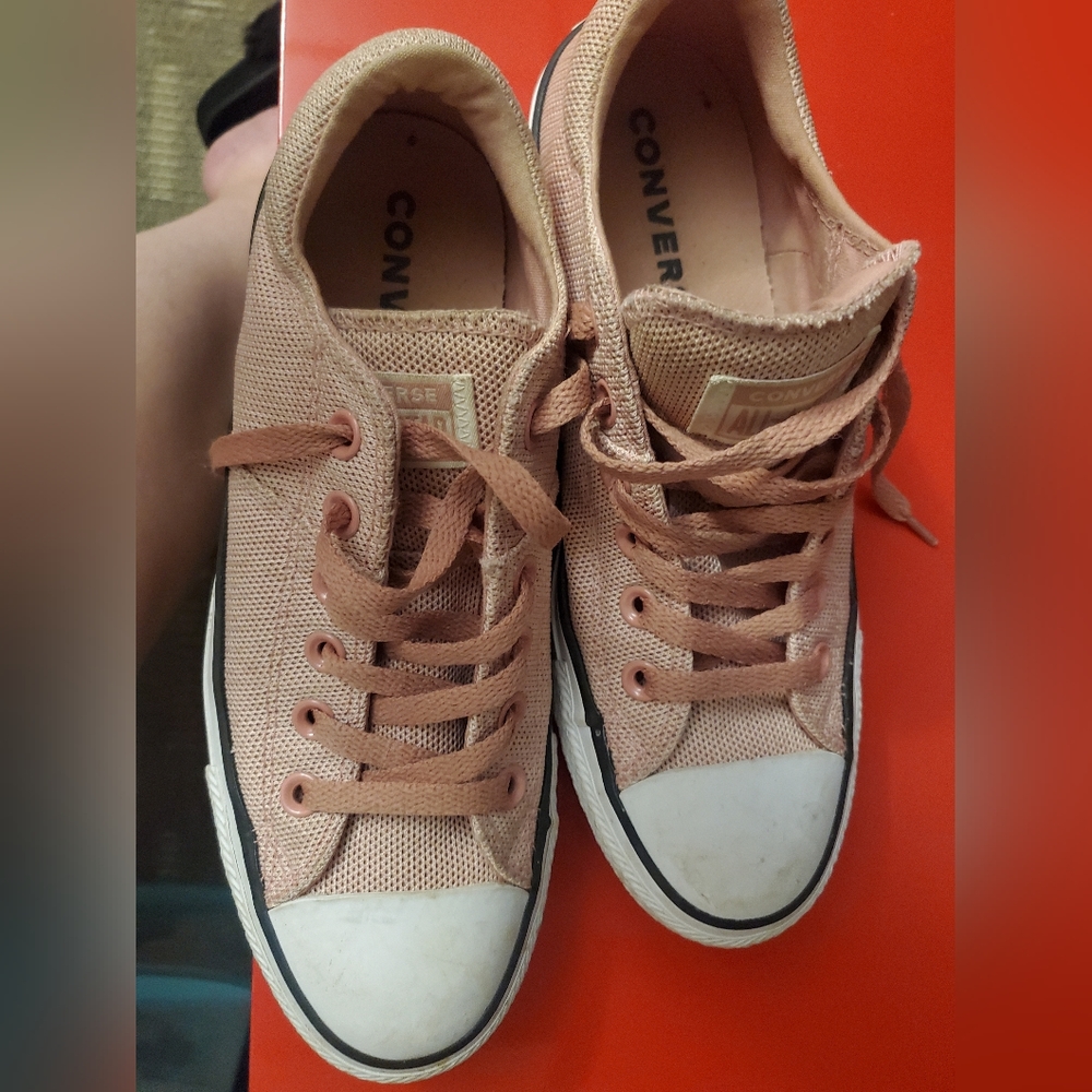 Pink & White Converse